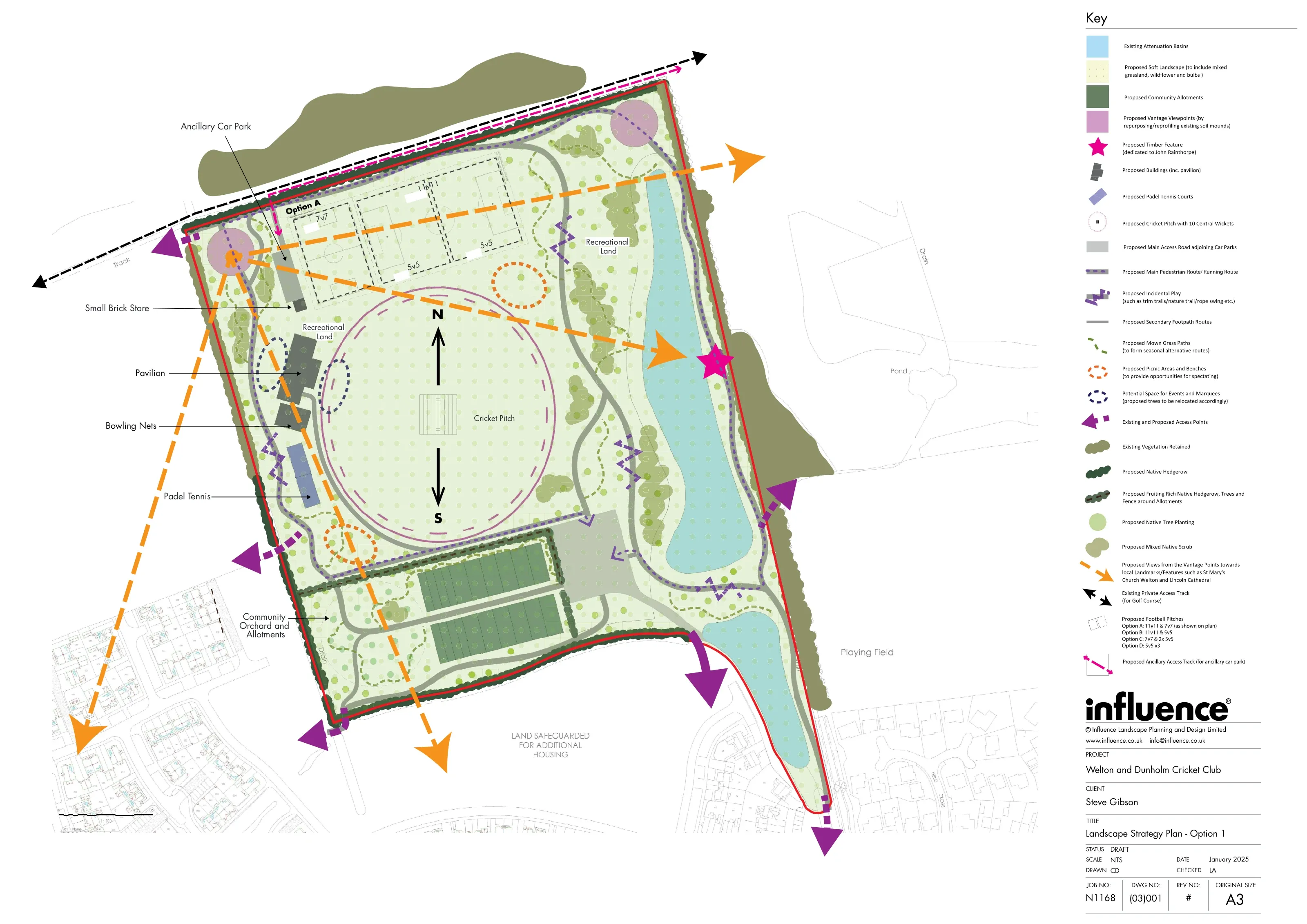 Welton & Dunholme Cricket Club — Landscape Strategy Plan_Option 1_REV_A_DRAFT
